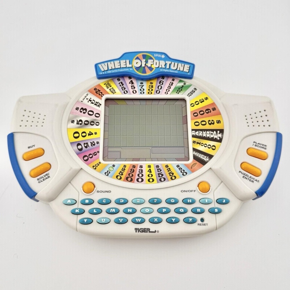 Vintage 1998 Tiger Wheel Of Fortune Handheld Electronic Game W/ Cartridge Tested